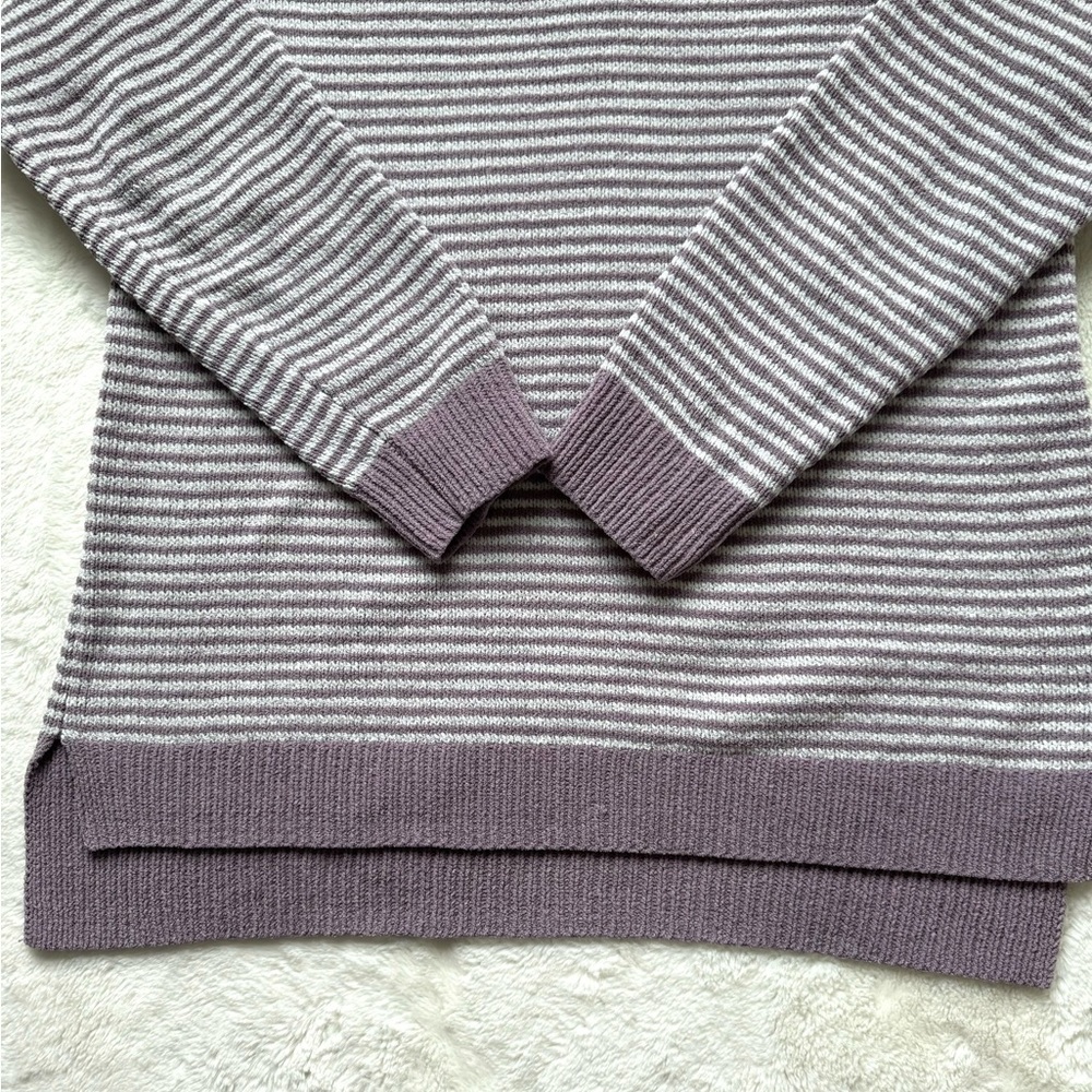 Jones New York Sweater Women Medium Lavender Striped Knit Casual‎ Preppy Pastel - Picture 5 of 12